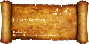 Lincz Andrea névjegykártya
